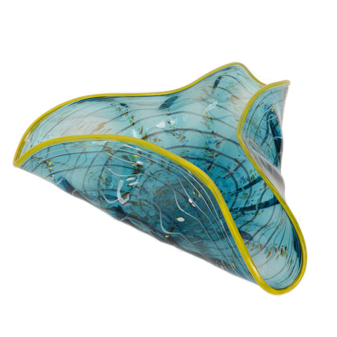 4130TB Folded Murano Style Blown Glass Platter by VIZ Glass