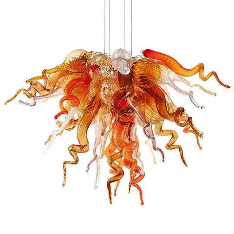 ColorSelect Autumn Small Blown Glass Chandelier