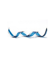 Azure Curl - Handblown Art Glass Ribbon Sculpture (Item #7567)