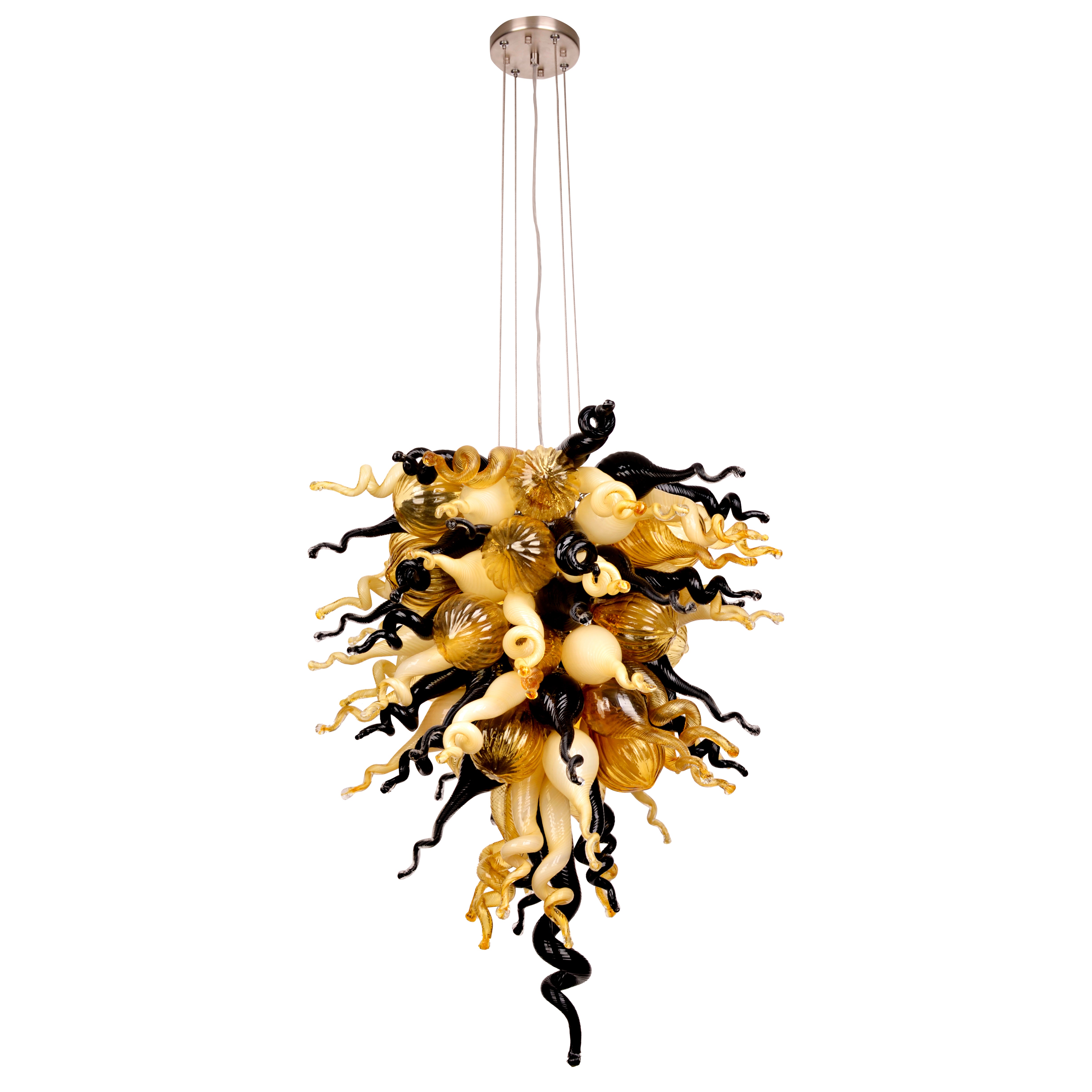 ColorSelect Baltic Amber Tall Blown Glass Chandelier