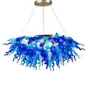 ColorSelect Blue Love Linear Blown Glass Chandelier