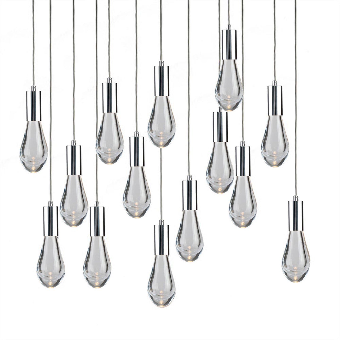 CH-C2L3-14L Cosmopolitan Chandelier Clear Raindrop – VIZ Glass Inc.