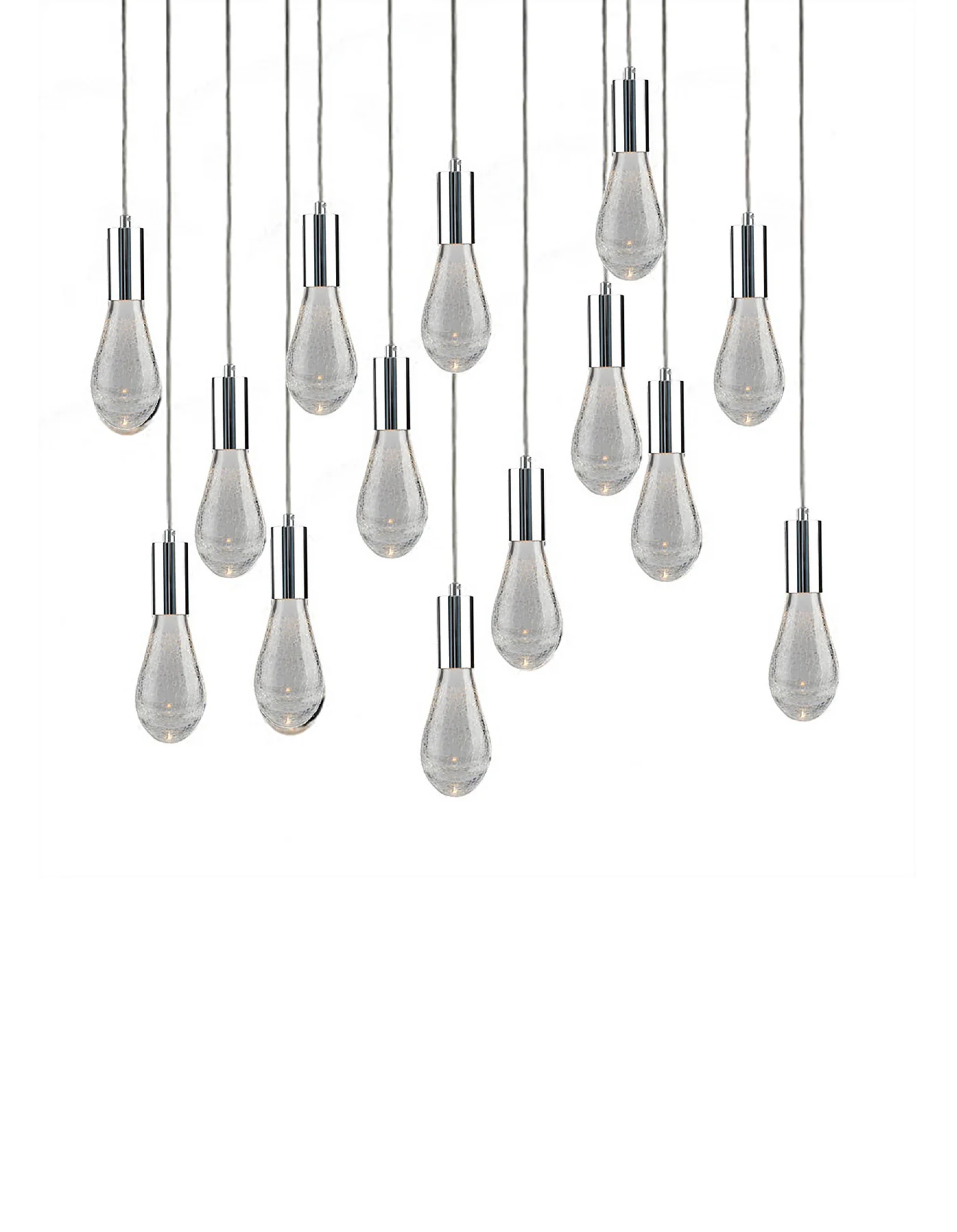 CH-C2L4-14L Cosmopolitan Chandelier Clear Crackled Raindrop