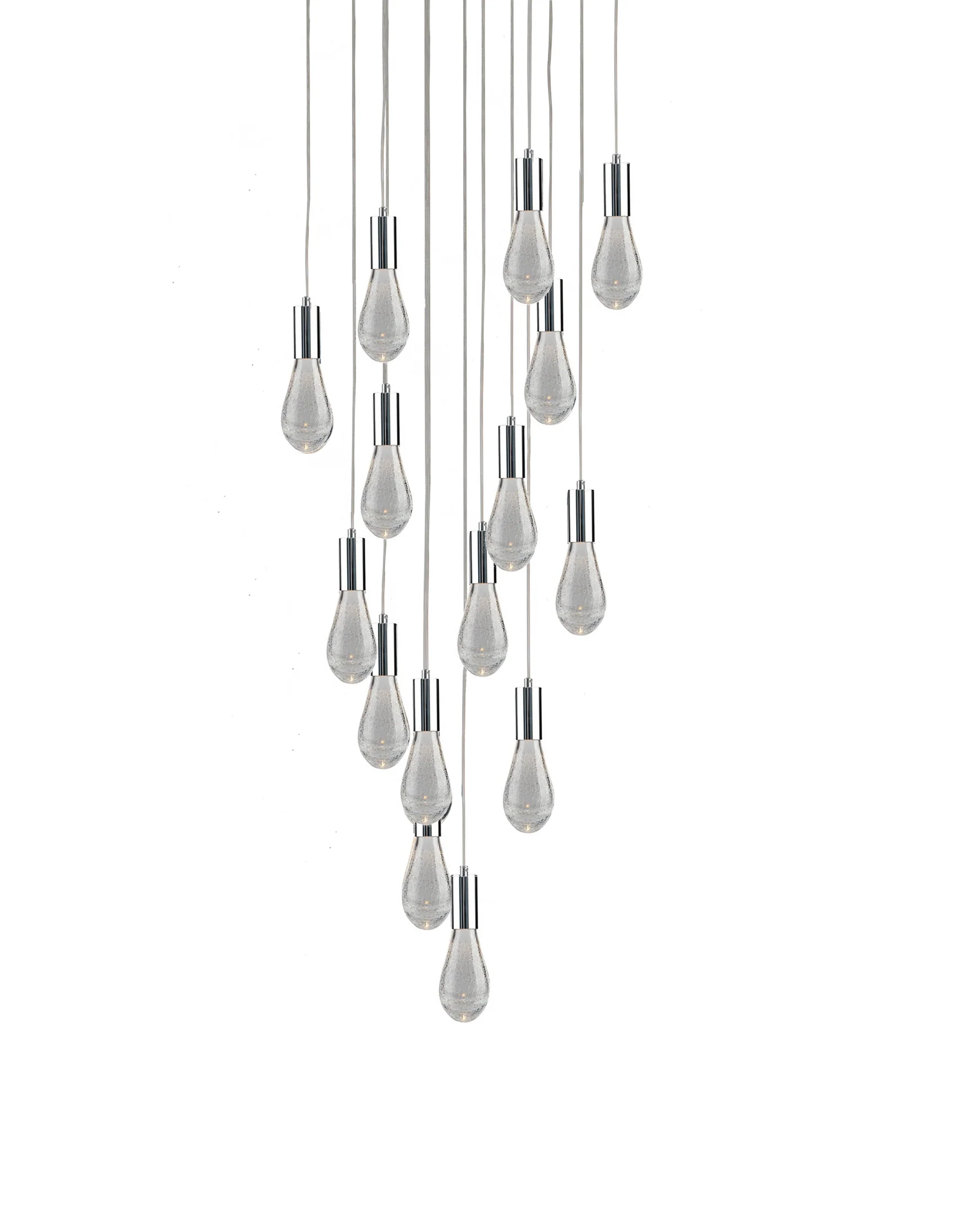 CH-C2L4-15R Cosmopolitan Chandelier Clear Crackled Raindrop