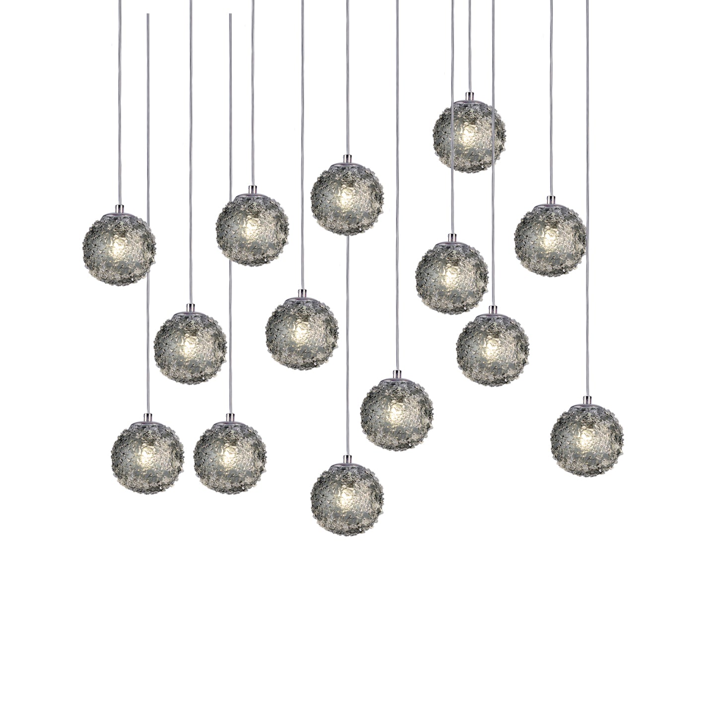 CH-D2SBSM-14L Cosmopolitan Chandelier Smoke Grey Snowball – VIZ Glass Inc.