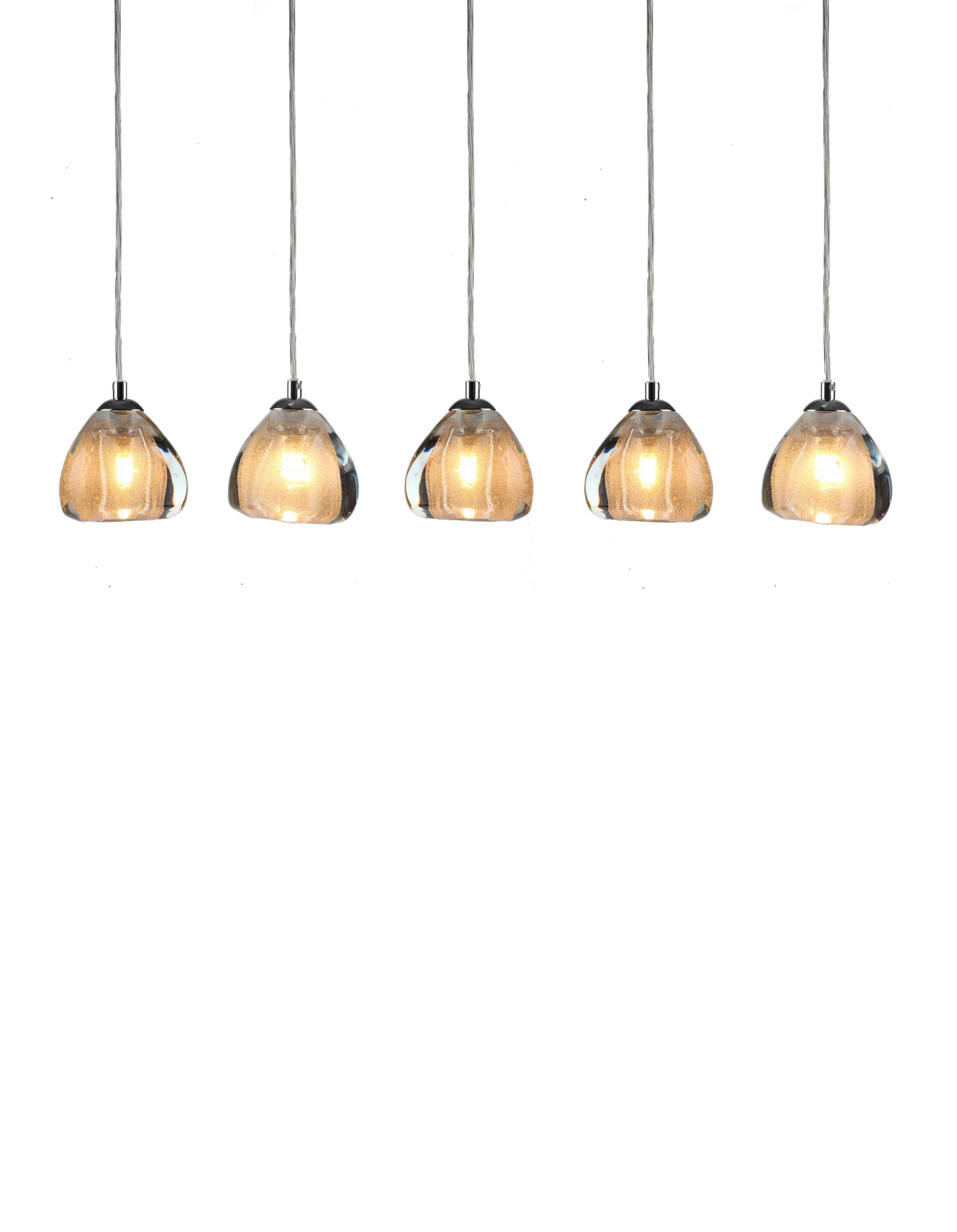 CH-C3T3-5L Cosmopolitan Chandelier Seeded Gold Triangle