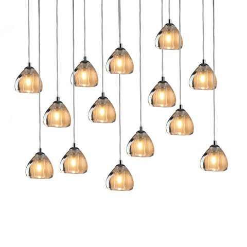 CH-C3T3-14L Cosmopolitan Chandelier Seeded Gold Triangle
