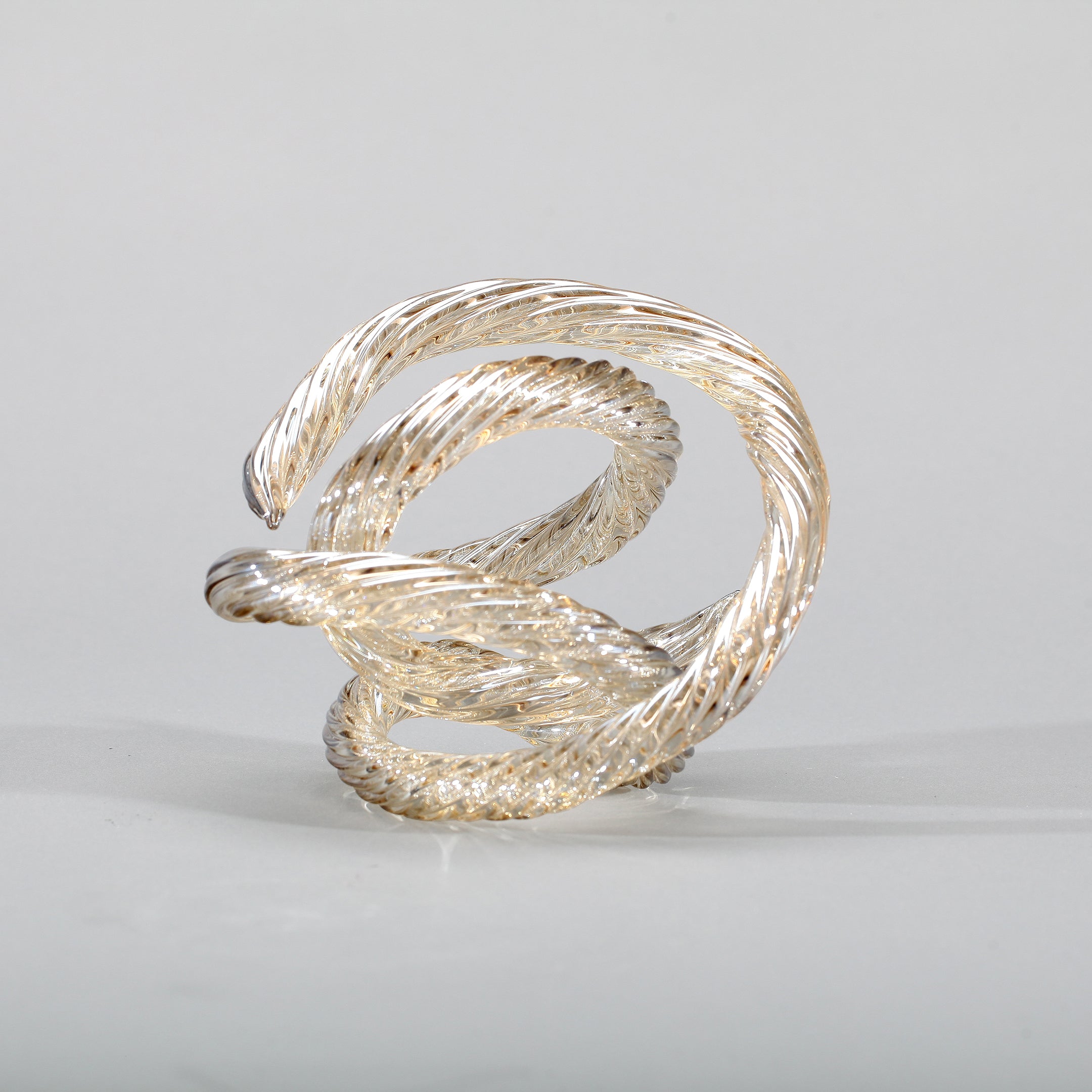 Infinity Knots, Champagne: Handblown Glass Sculpture (Item# CH-CH)