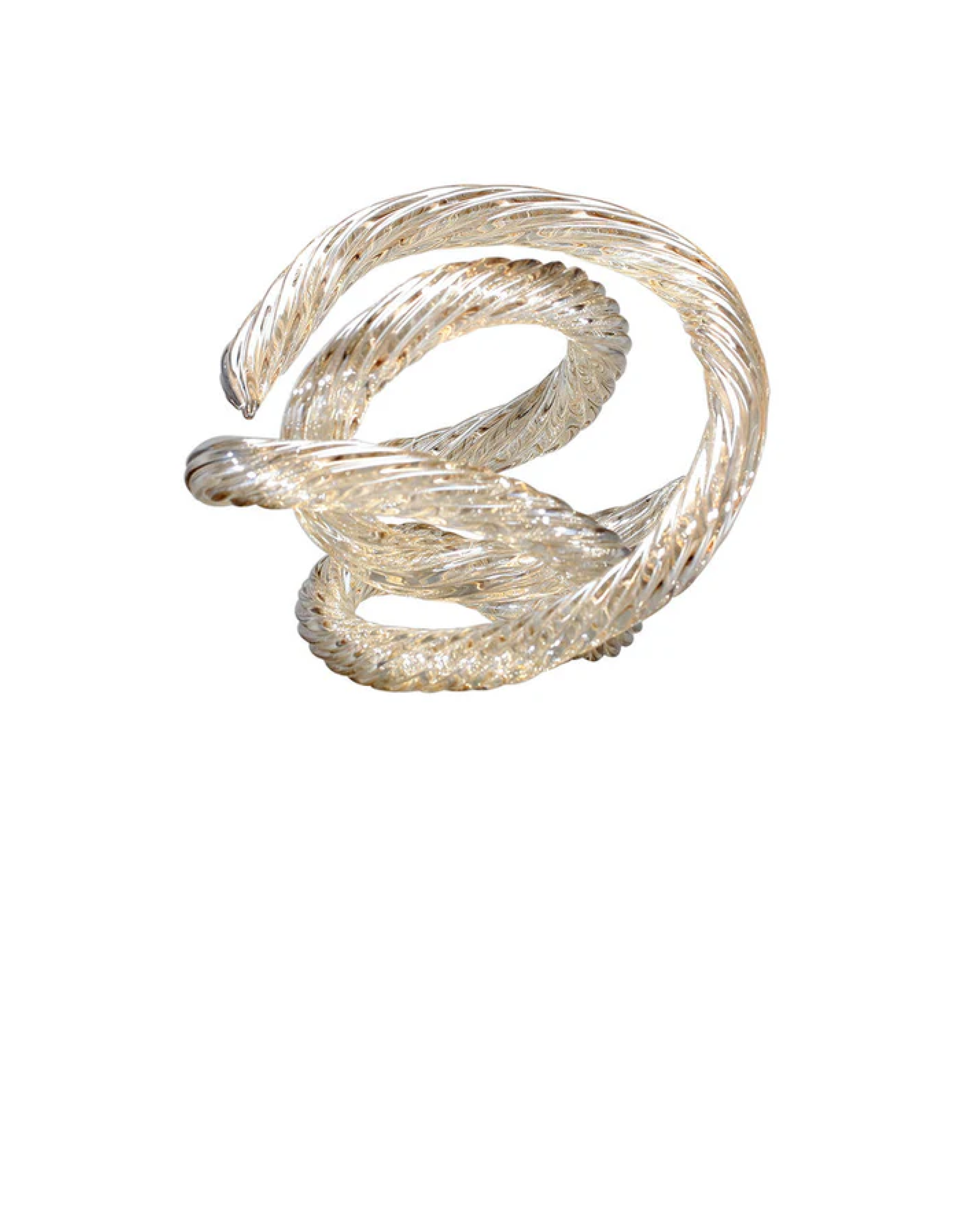 Infinity Knots, Champagne: Handblown Glass Sculpture (Item# CH-CH)