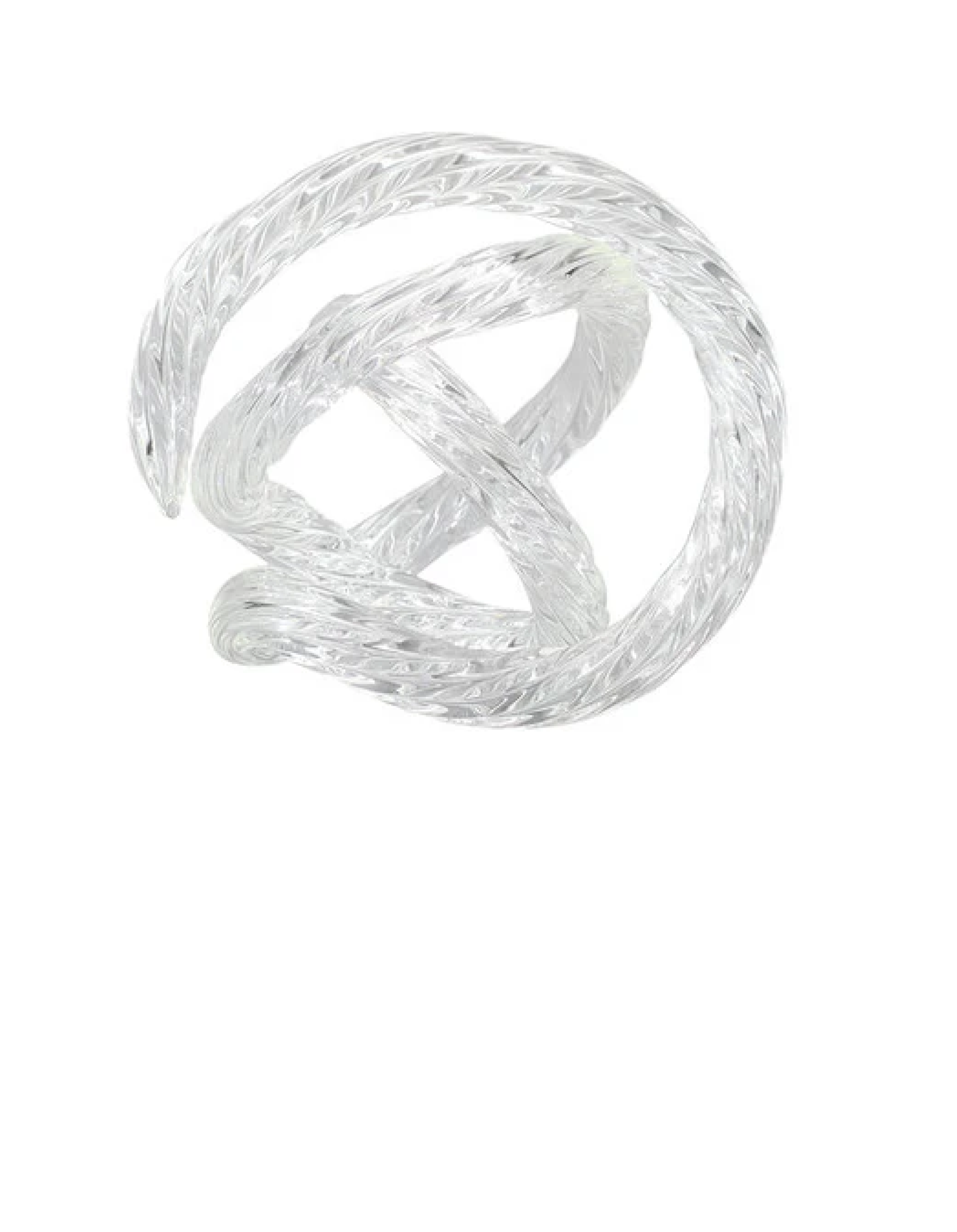 Infinity Knots: Clear Handblown Glass Sculpture (Item# CH-C)