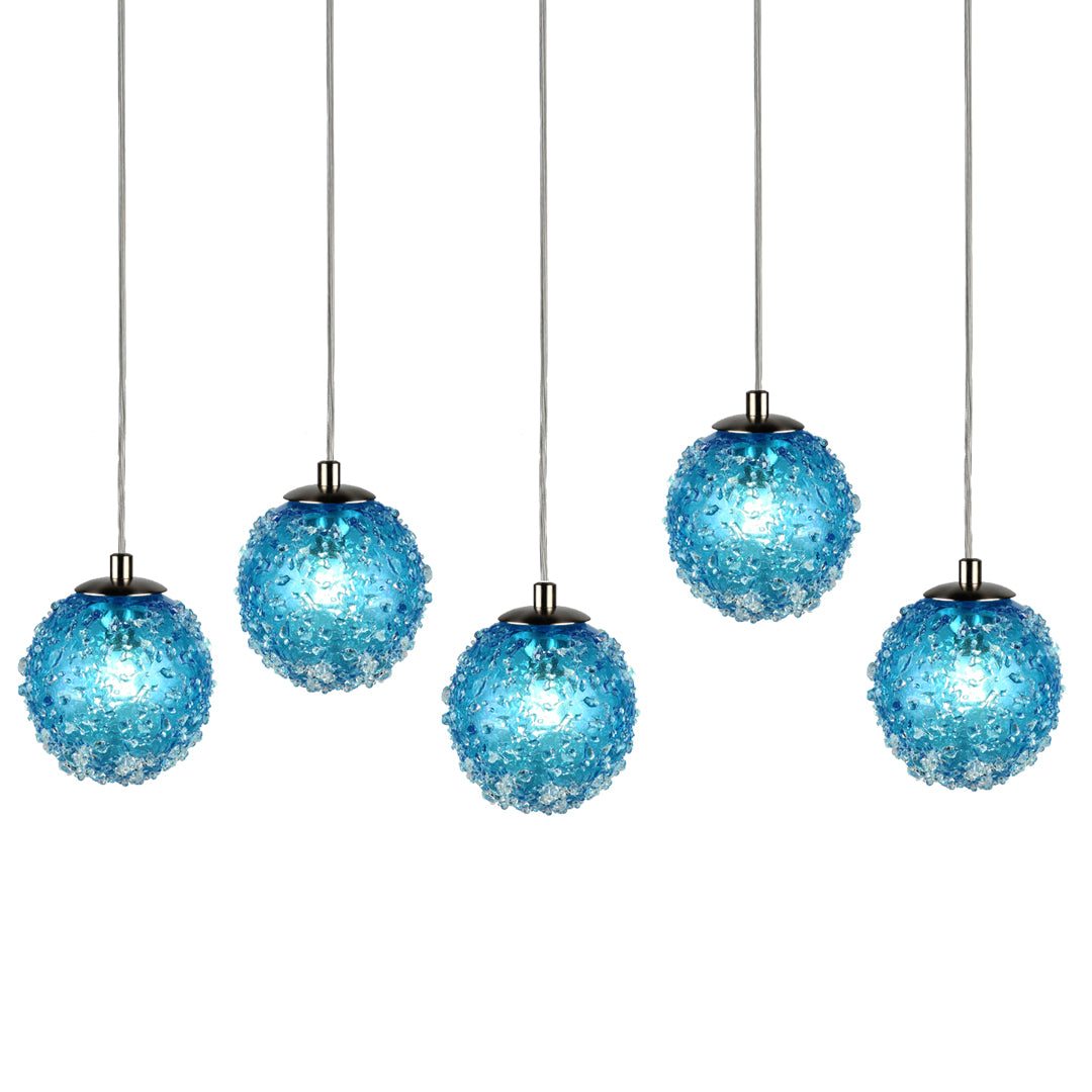 CH-D2SBA-5L Cosmopolitan Chandelier Aqua Snowball – VIZ Glass Inc.