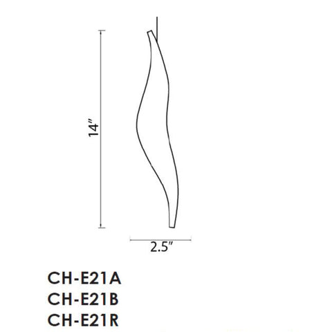 CH-E22R Tessera Amber Avolare Glass Piece