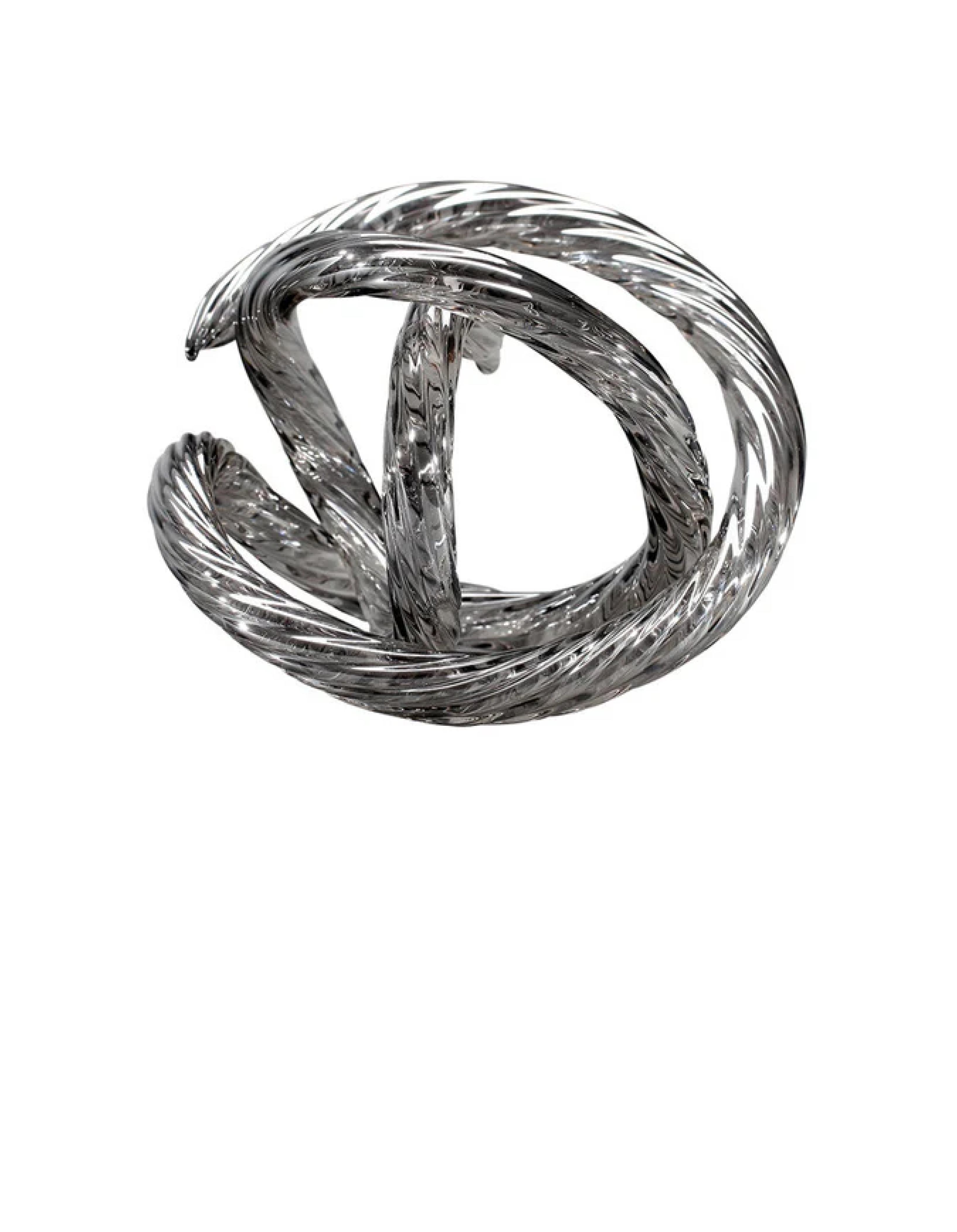 Infinity Knots: Metallic Handblown Glass Sculpture (Item# CH-MT)