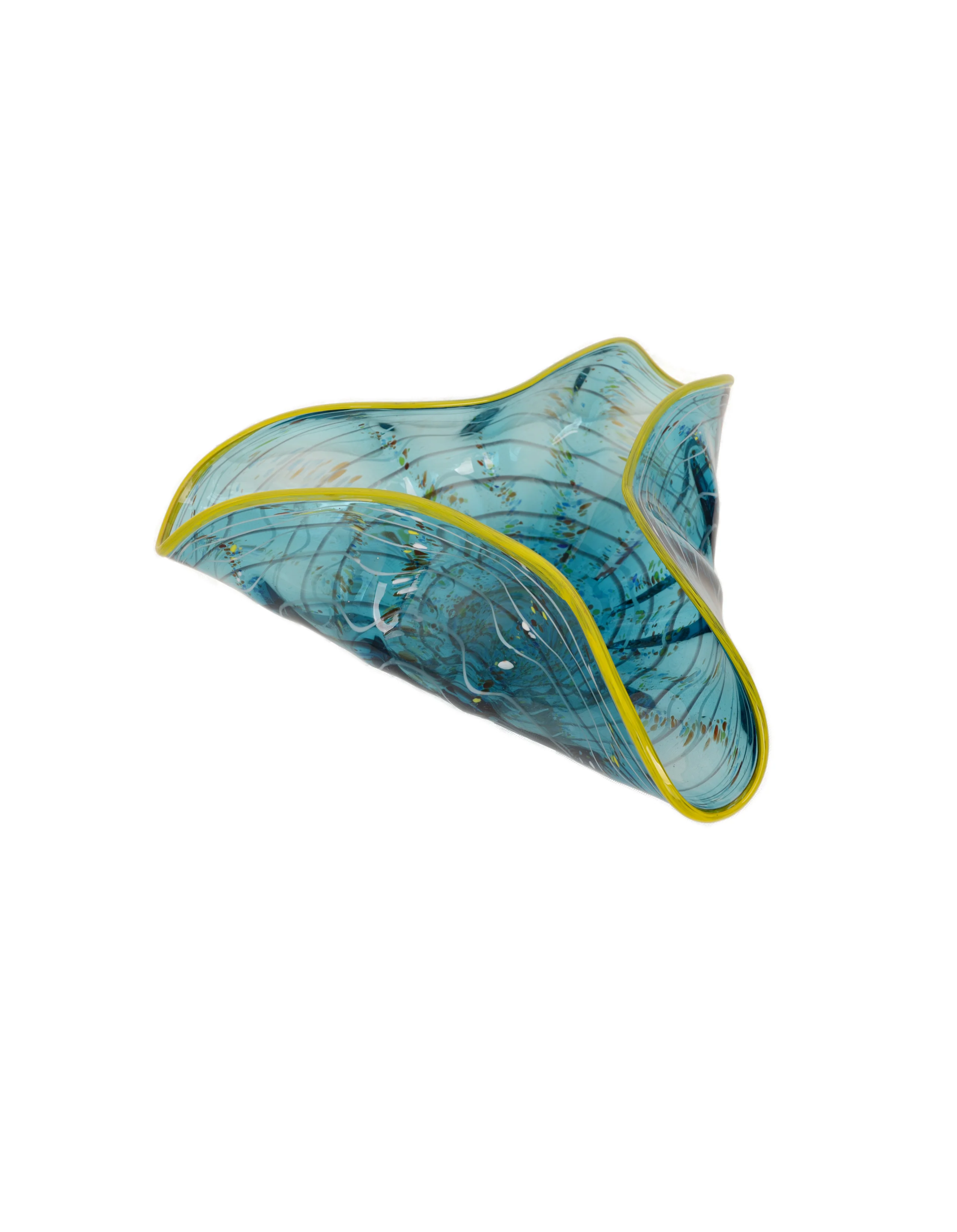 Ocean's Embrace - Handblown Art Glass Three-Folded Platter  (Item #4130TB)