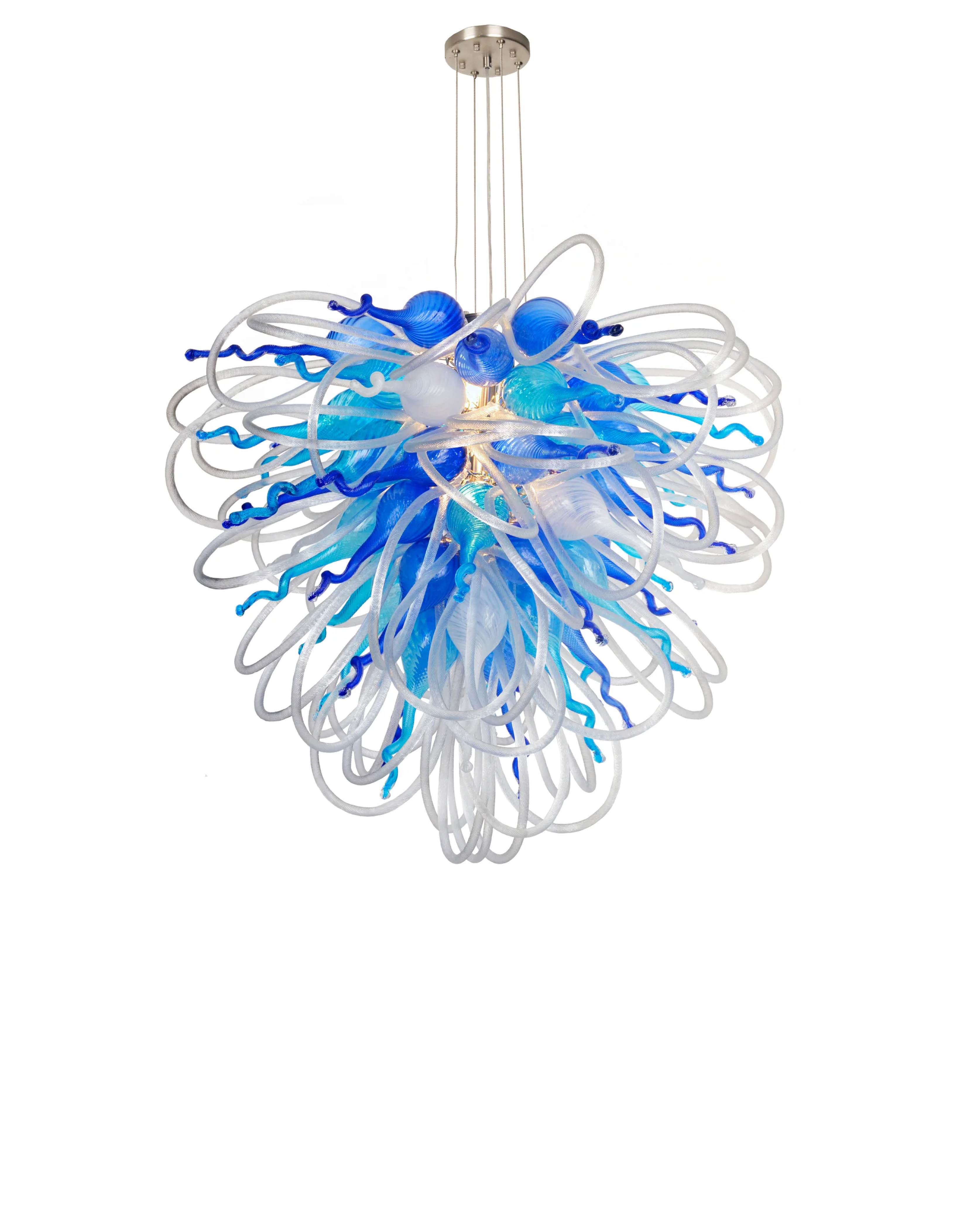 Orion Blue Love Large Blown Glass Chandelier | Viz Art Glass – VIZ