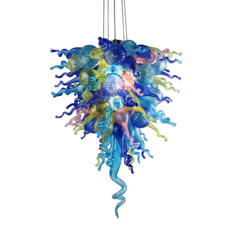 ColorSelect Wonder of the Sea Tall Blown Glass Chandelier