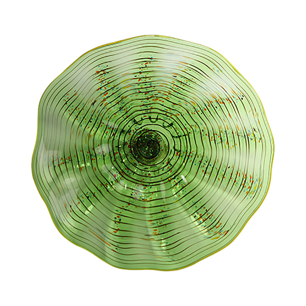 Lime Green Glass Wall Decor Lime Green with Swirls 17 to 18 inches VIZ Glass Inc.
