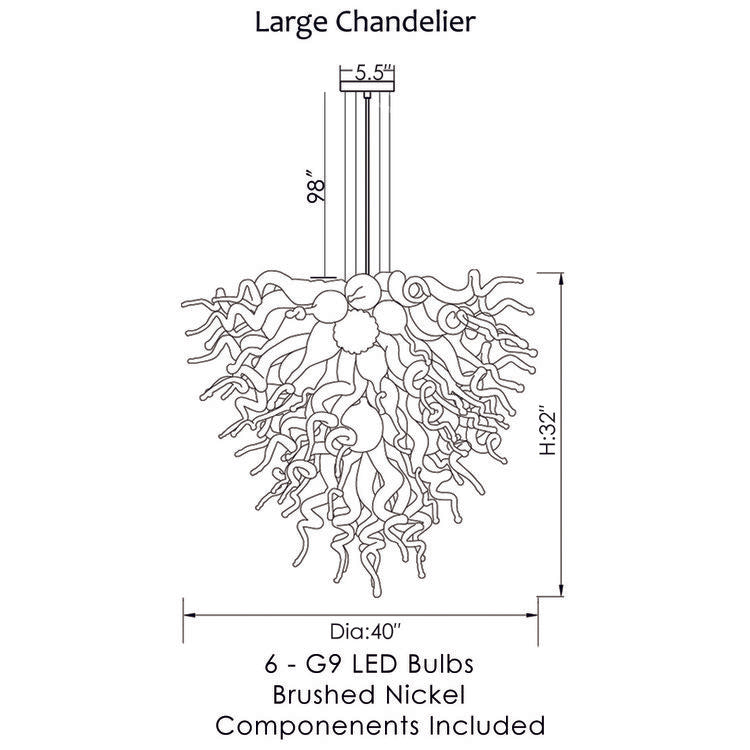 ColorSelect Blue Ombre Large Chandelier