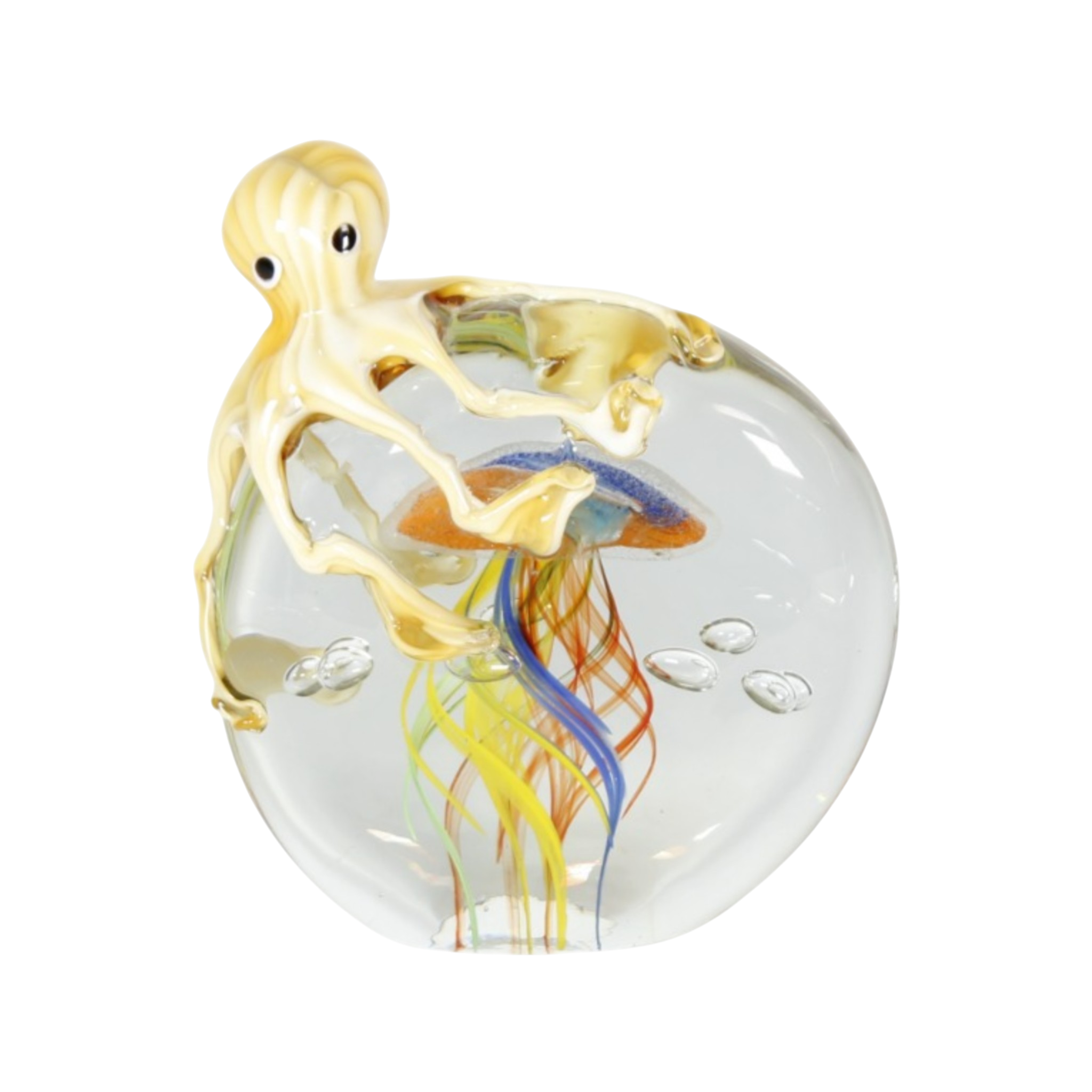 Beige Octopus Over Jelly Fish Miniature (Item #24004)