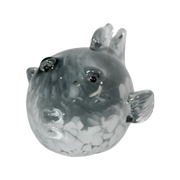 Grey and White Puffer Fish Miniature (Item #24007)