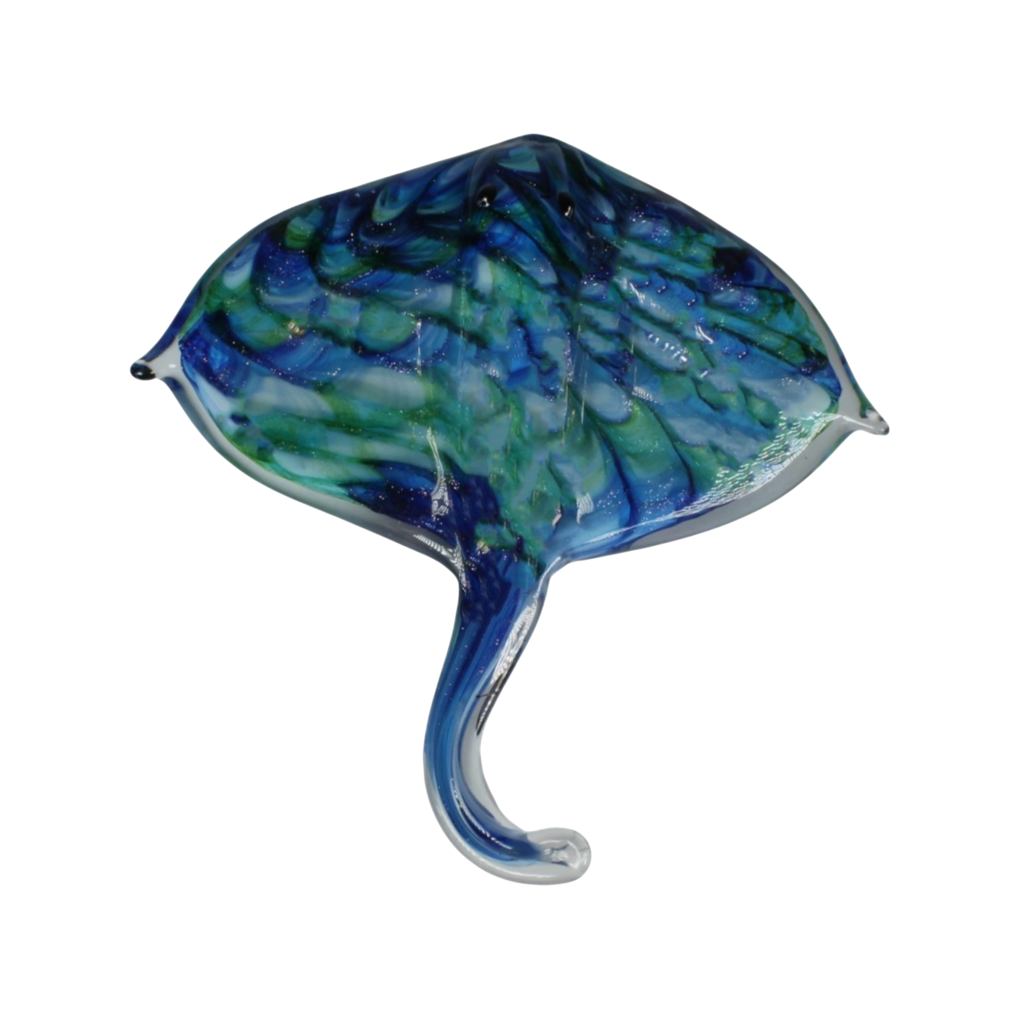 Green and Cobalt Blue Gentle Wave Stingray Miniature (Item #24013)