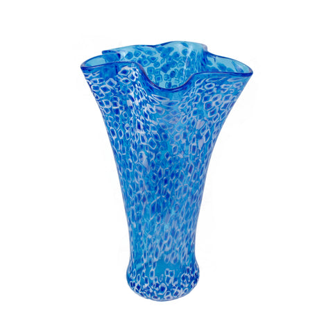 Ocean Breeze - Handblown Art Glass Fiore Flute Vase 8028