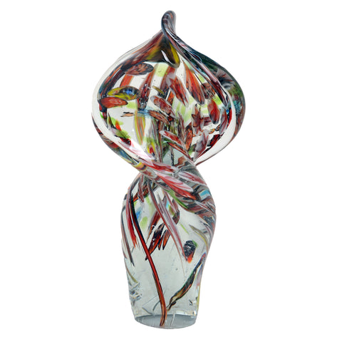 Scarlet Whirlwind - Handblown Art Glass Sculpture 8031