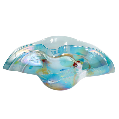 Blue Nova Bowl - Handblown Art Glass Bowl 8032
