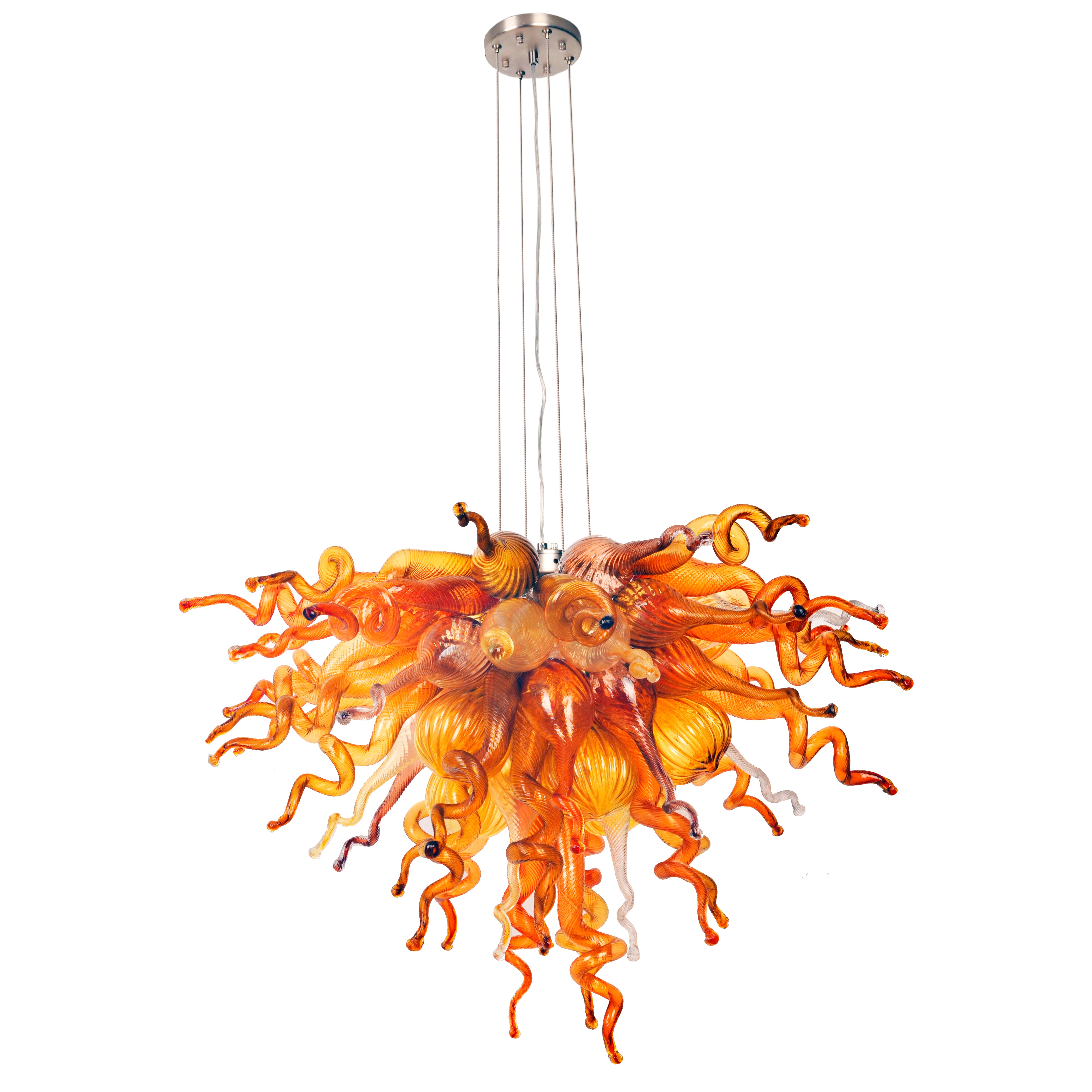 ColorSelect Autumn Small Blown Glass Chandelier