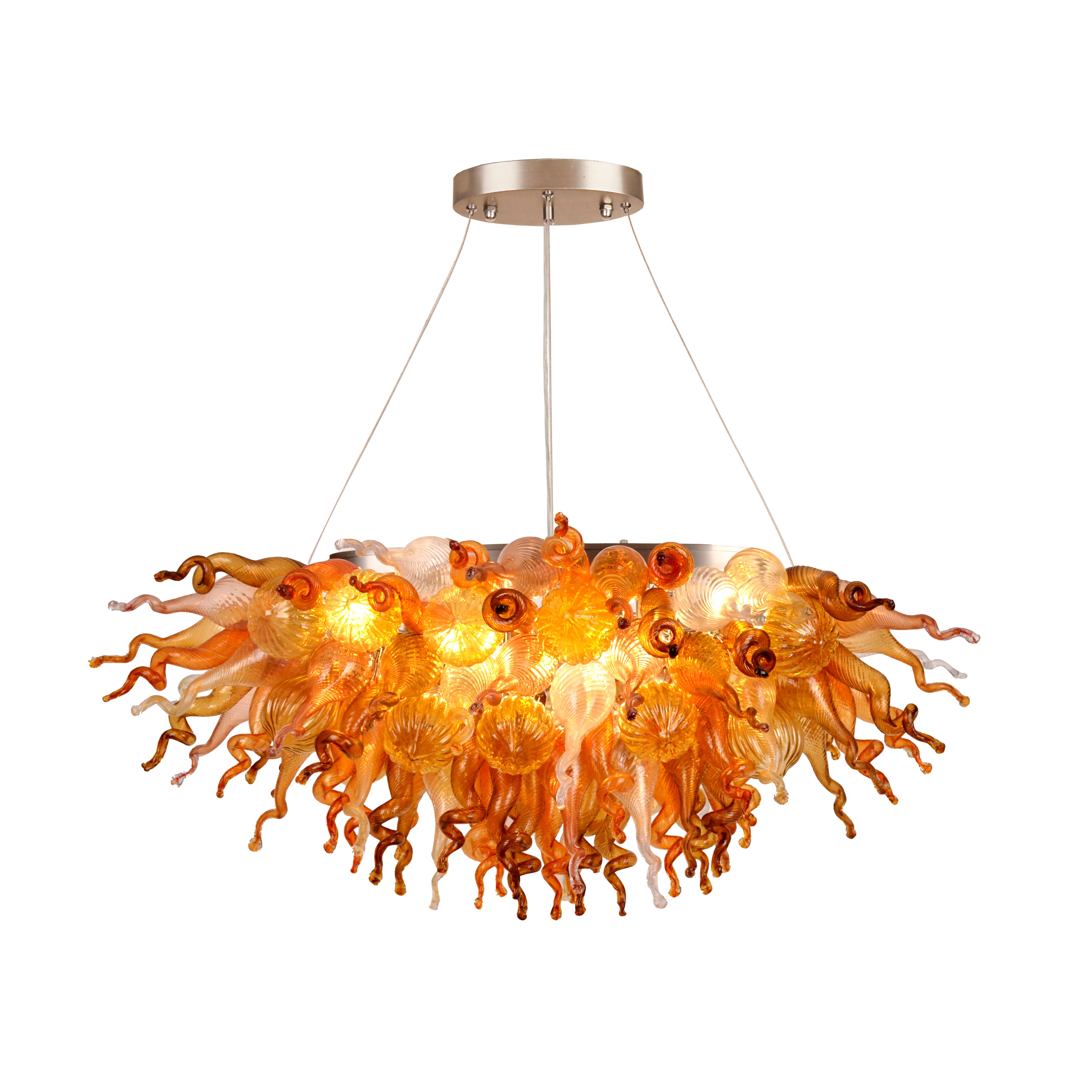 ColorSelect Autumn Linear Blown Glass Chandelier