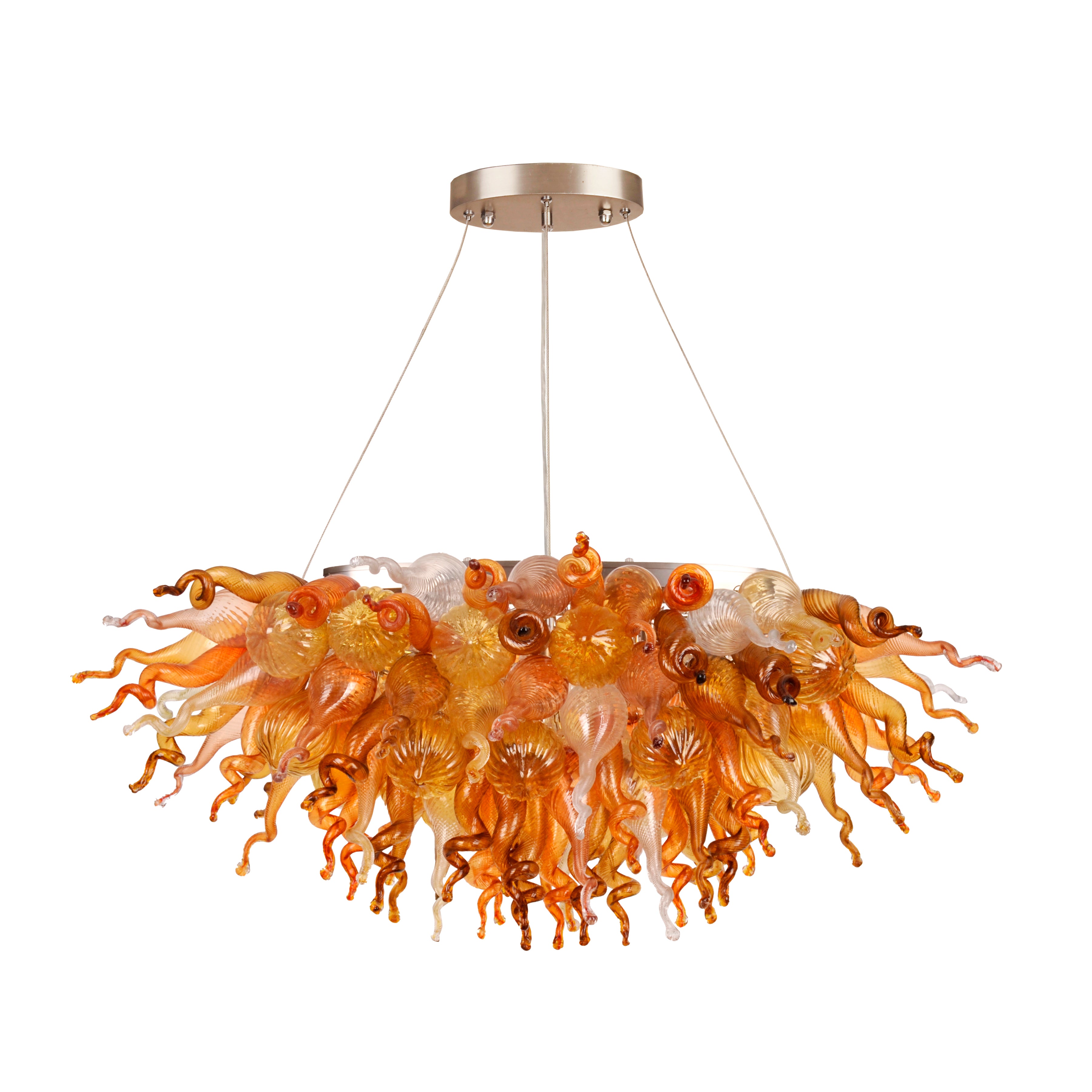 ColorSelect Autumn Linear Blown Glass Chandelier