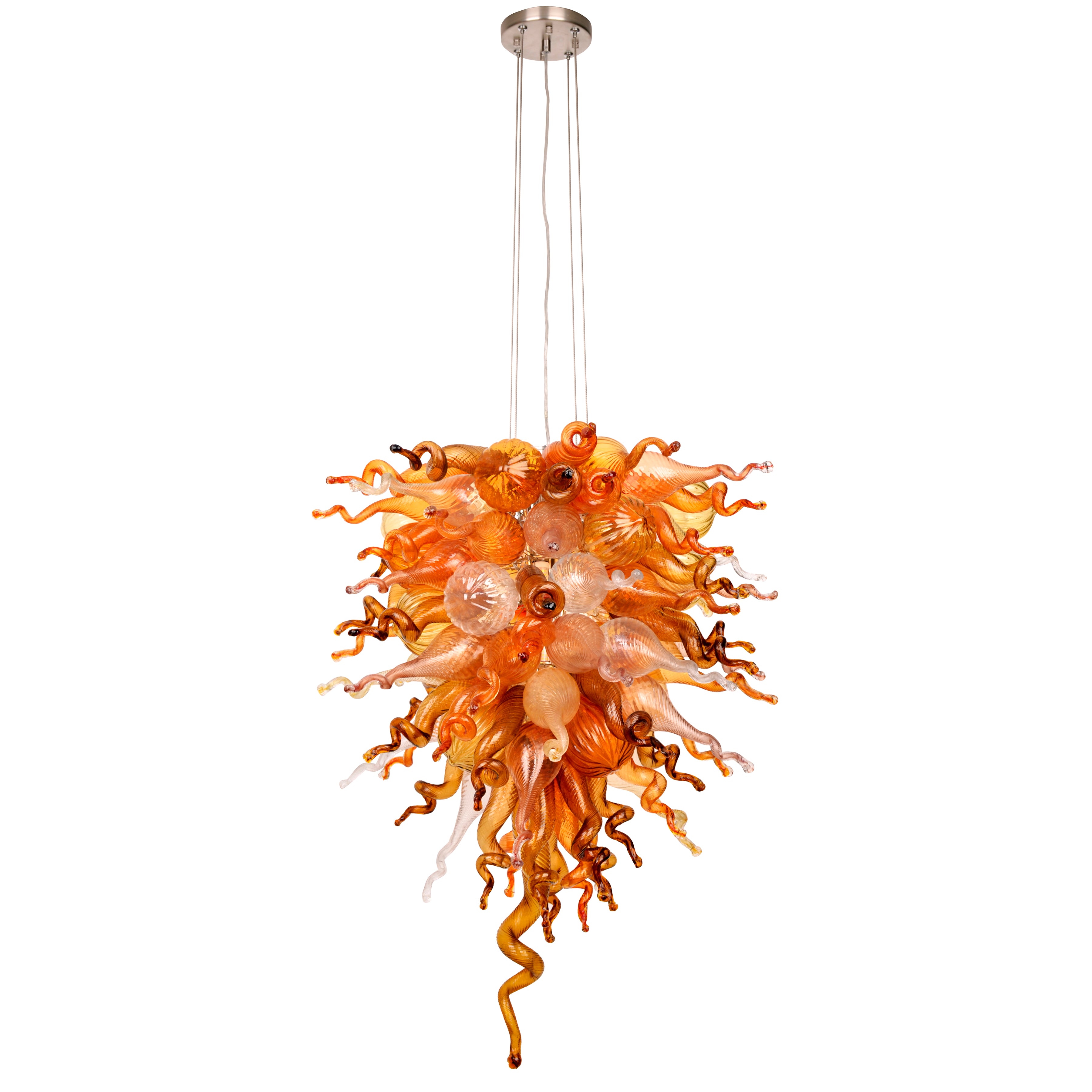 ColorSelect Autumn Tall Blown Glass Chandelier