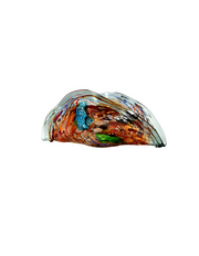 Autumn's Whisper - Handblown Art Glass Color Mosaic Folded Vase  (Item #6652)