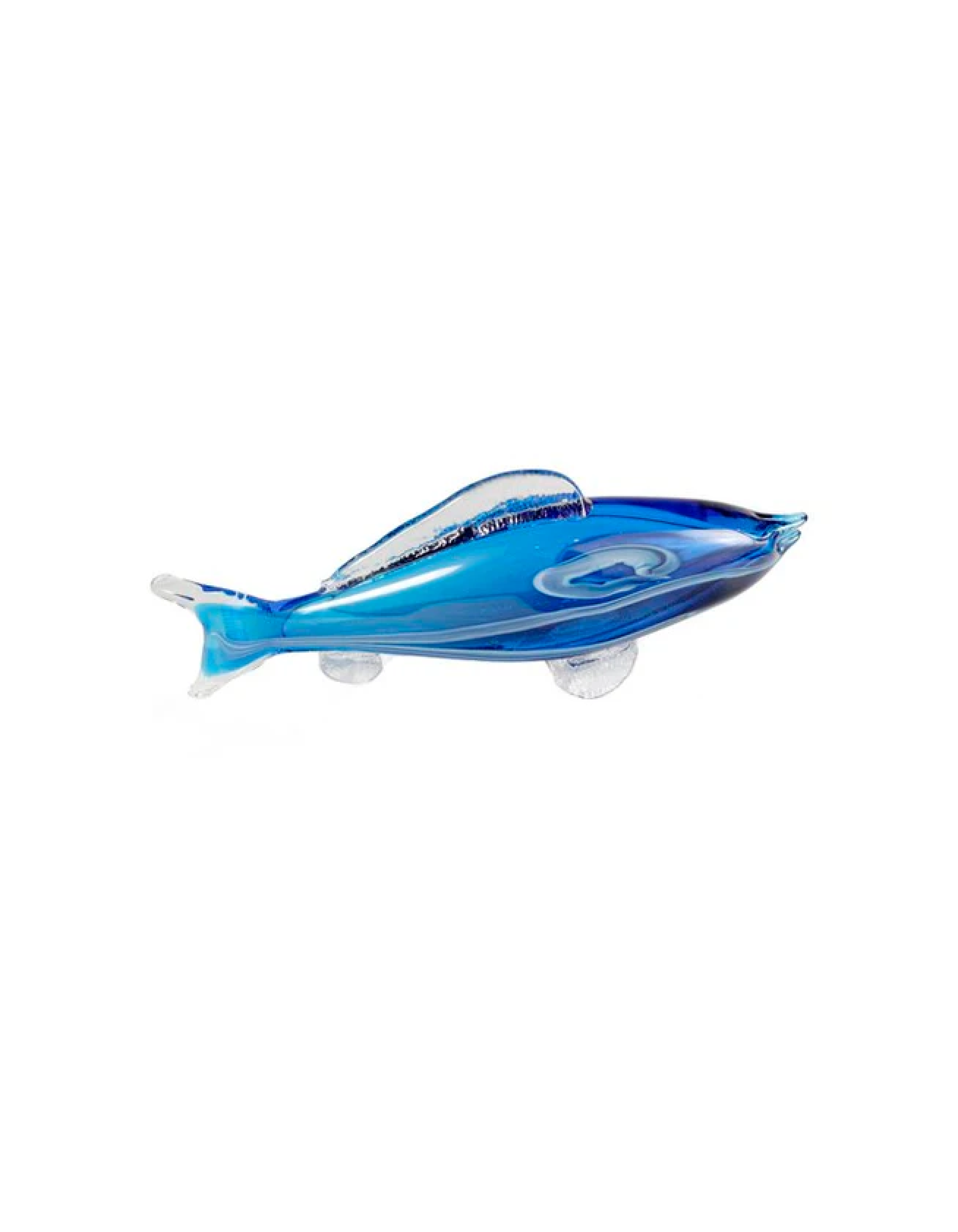 Azure Glide - Handblown Art Glass Fish Sculpture  (Item #7907)