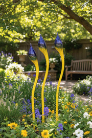 G010BYP-3 Blown Glass Garden Art Bloom Pods