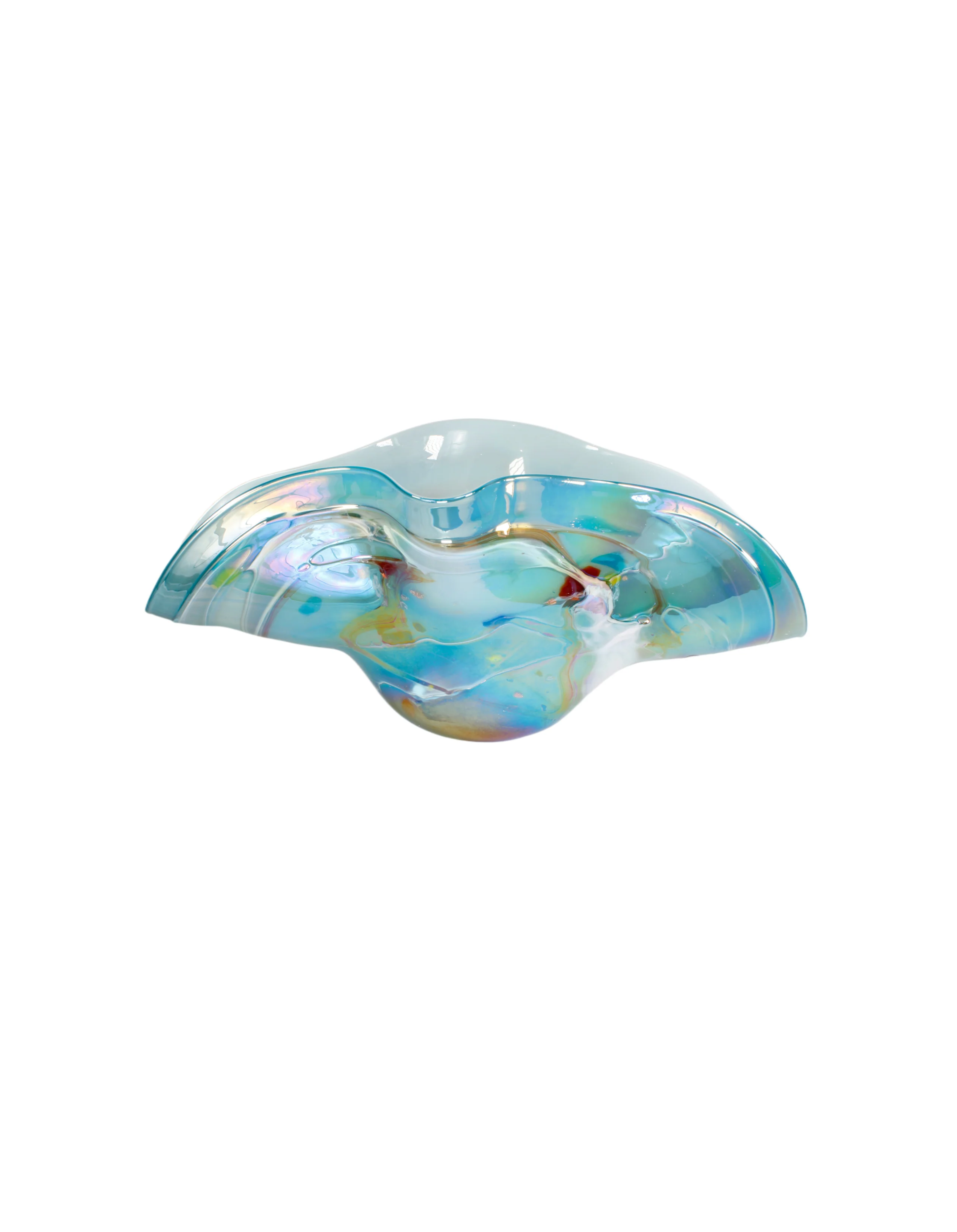 Blue Nova Bowl - Handblown Art Glass Bowl (Item #8032)