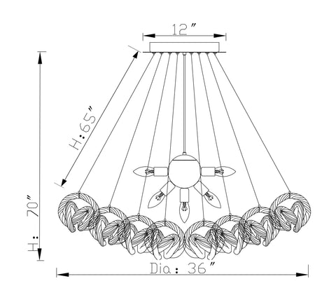 CH-2416-13MT Large Infinity Chandelier