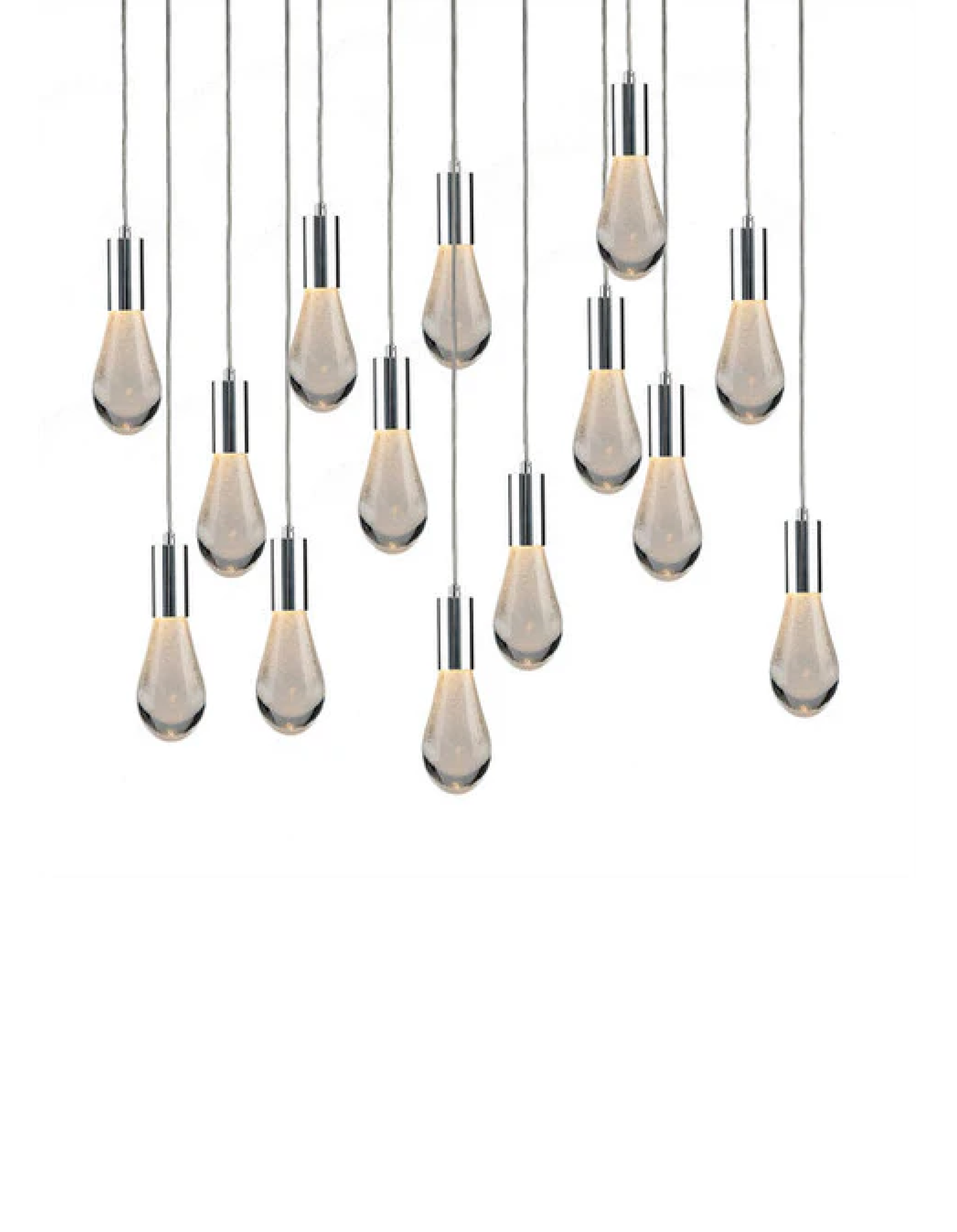 CH-C2L2-14L Cosmopolitan Chandelier Clear Bubble Raindrop