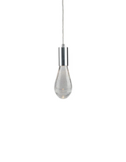 CH-C2L4-1R Cosmopolitan Pendant Clear Crackled Raindrop