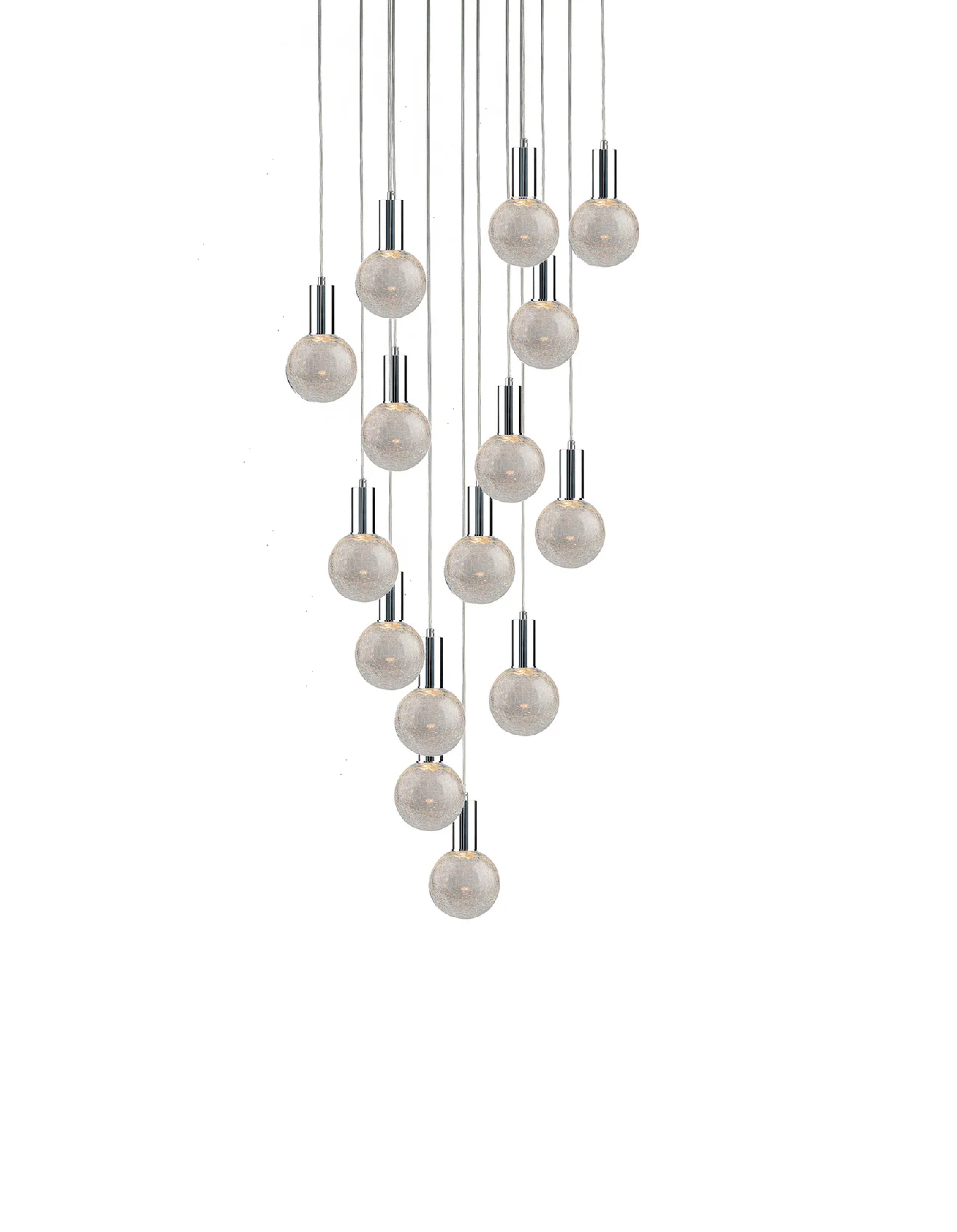 CH-C2R4-15R Cosmopolitan Chandelier Clear Crackled Round