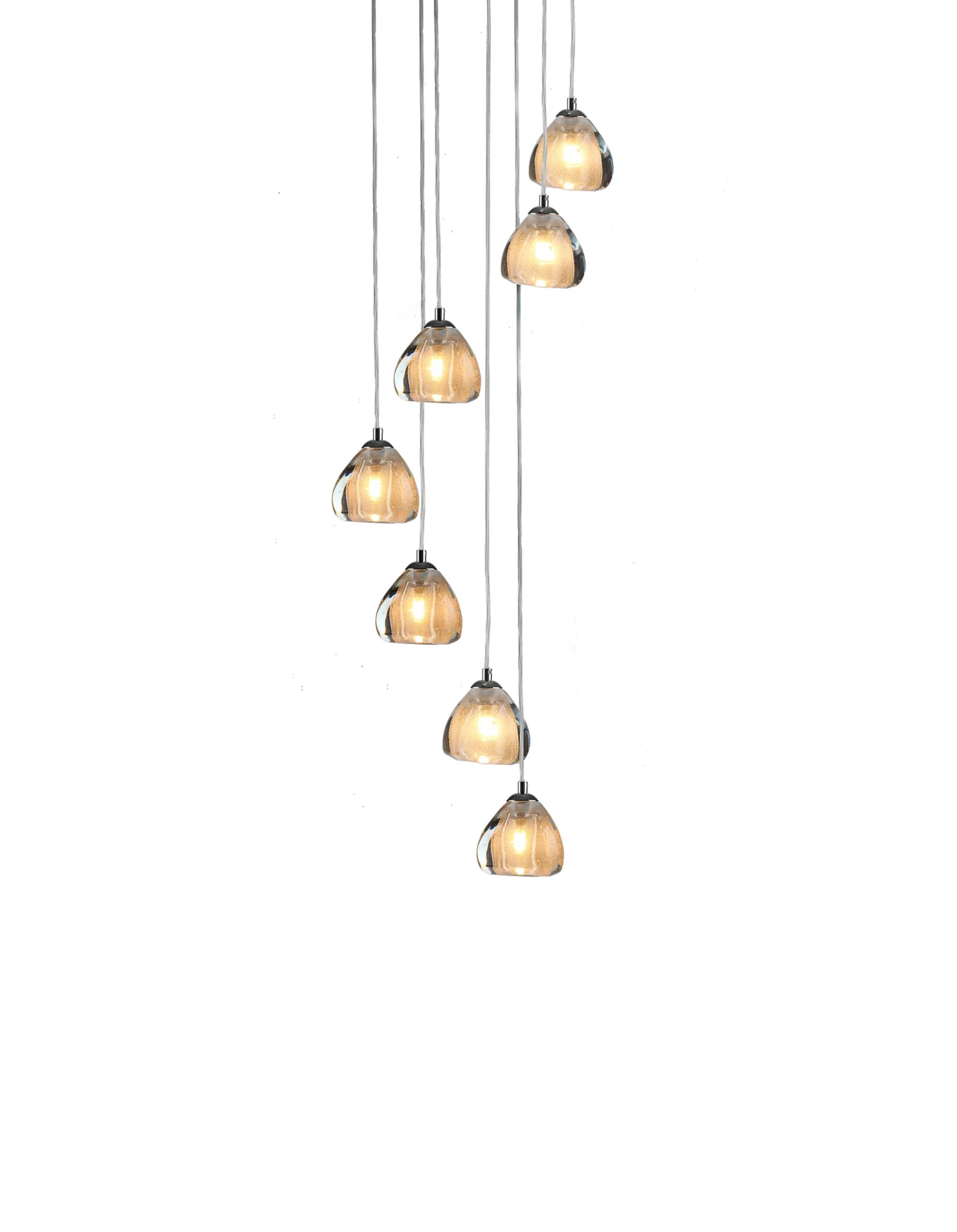 CH-C3T3-7R Cosmopolitan Chandelier Seeded Gold Triangle