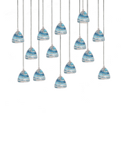 CH-C3T4-14L Cosmopolitan Chandelier Ocean Swirl Triangle