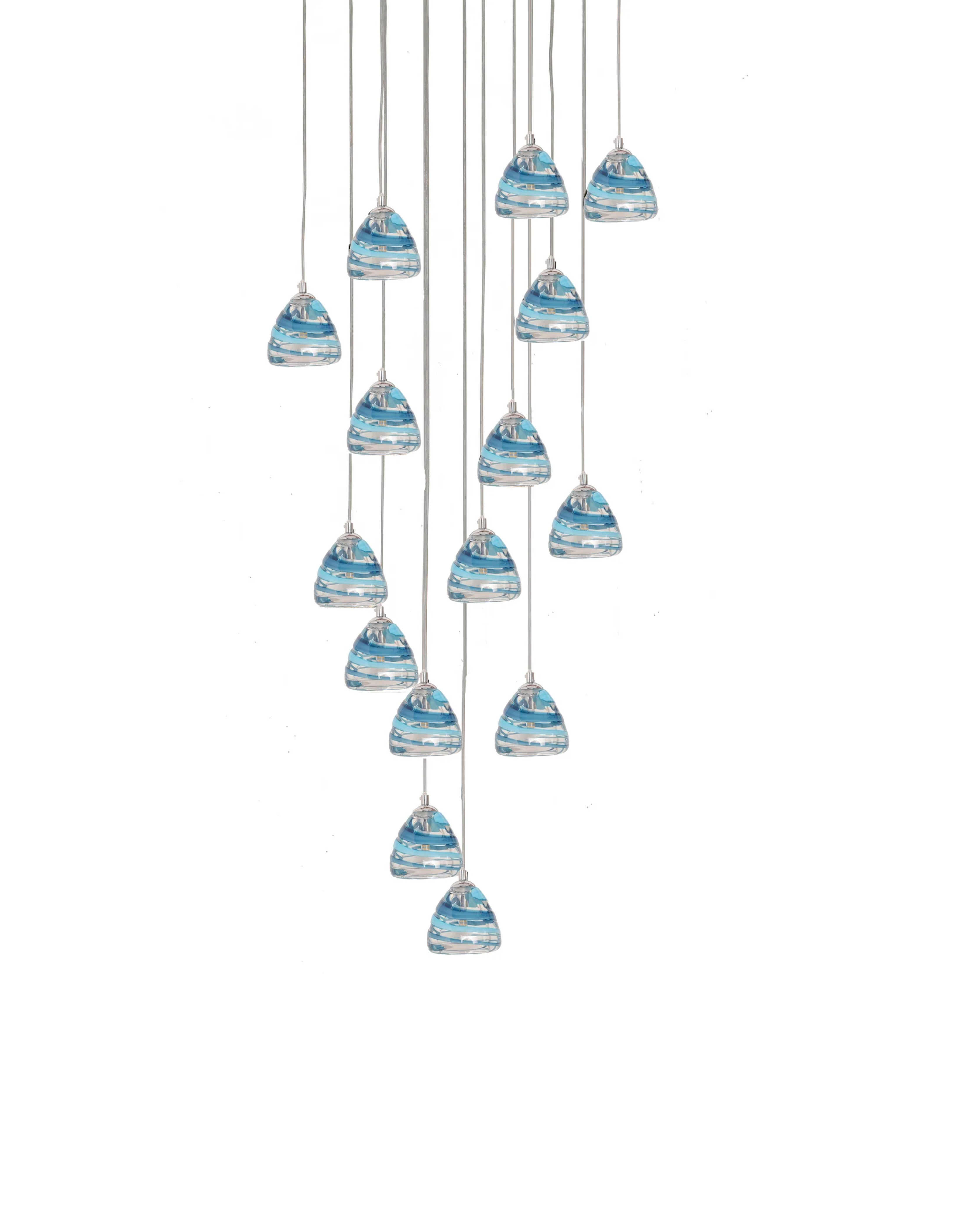 CH-C3T4-15R Cosmopolitan Chandelier Ocean Swirl Triangle