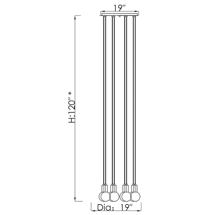 CH-C4L4-8B Cosmopolitan  Black Chandelier Clear Raindrop
