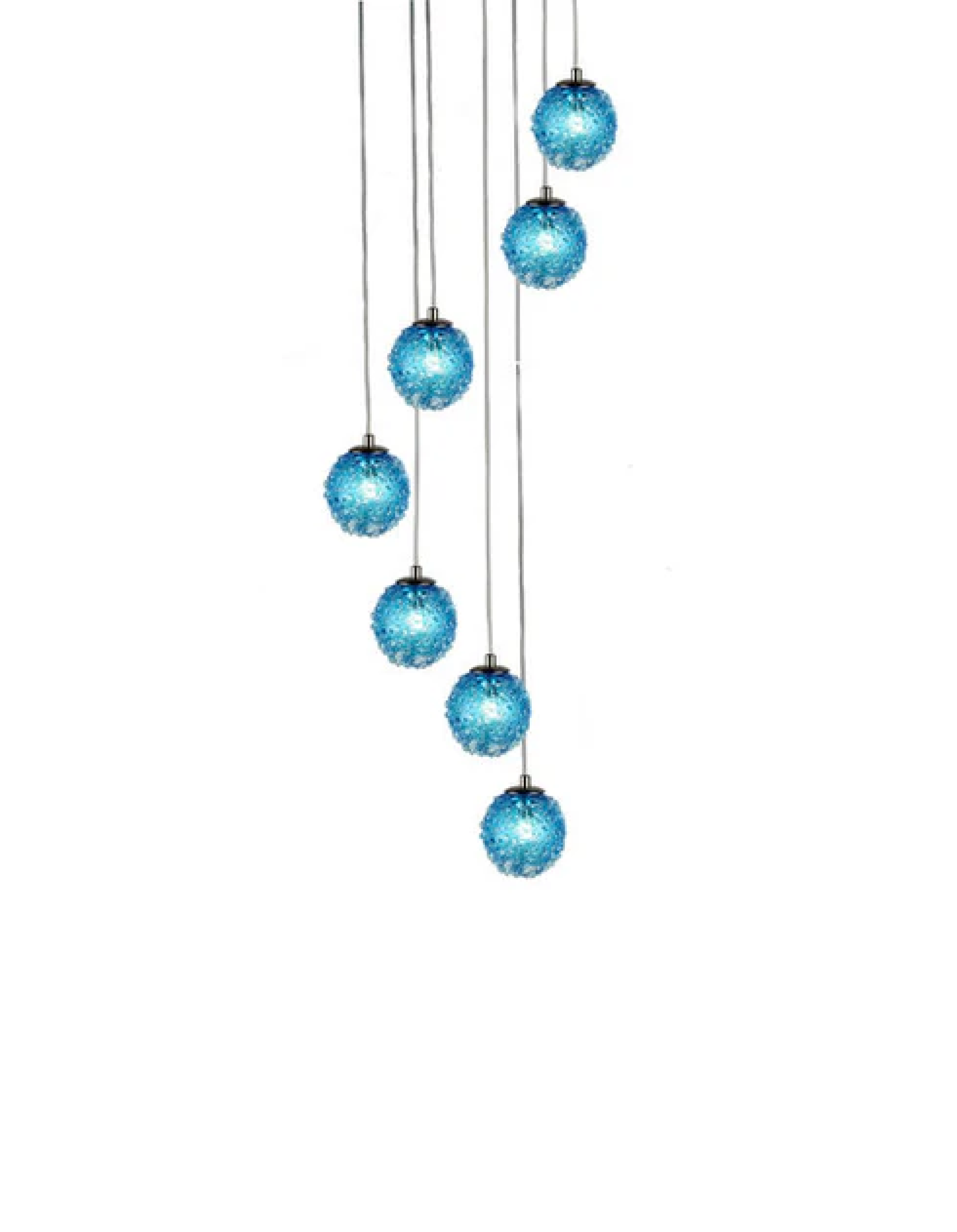 CH-D2SBA-7R Cosmopolitan Chandelier Aqua Snowball