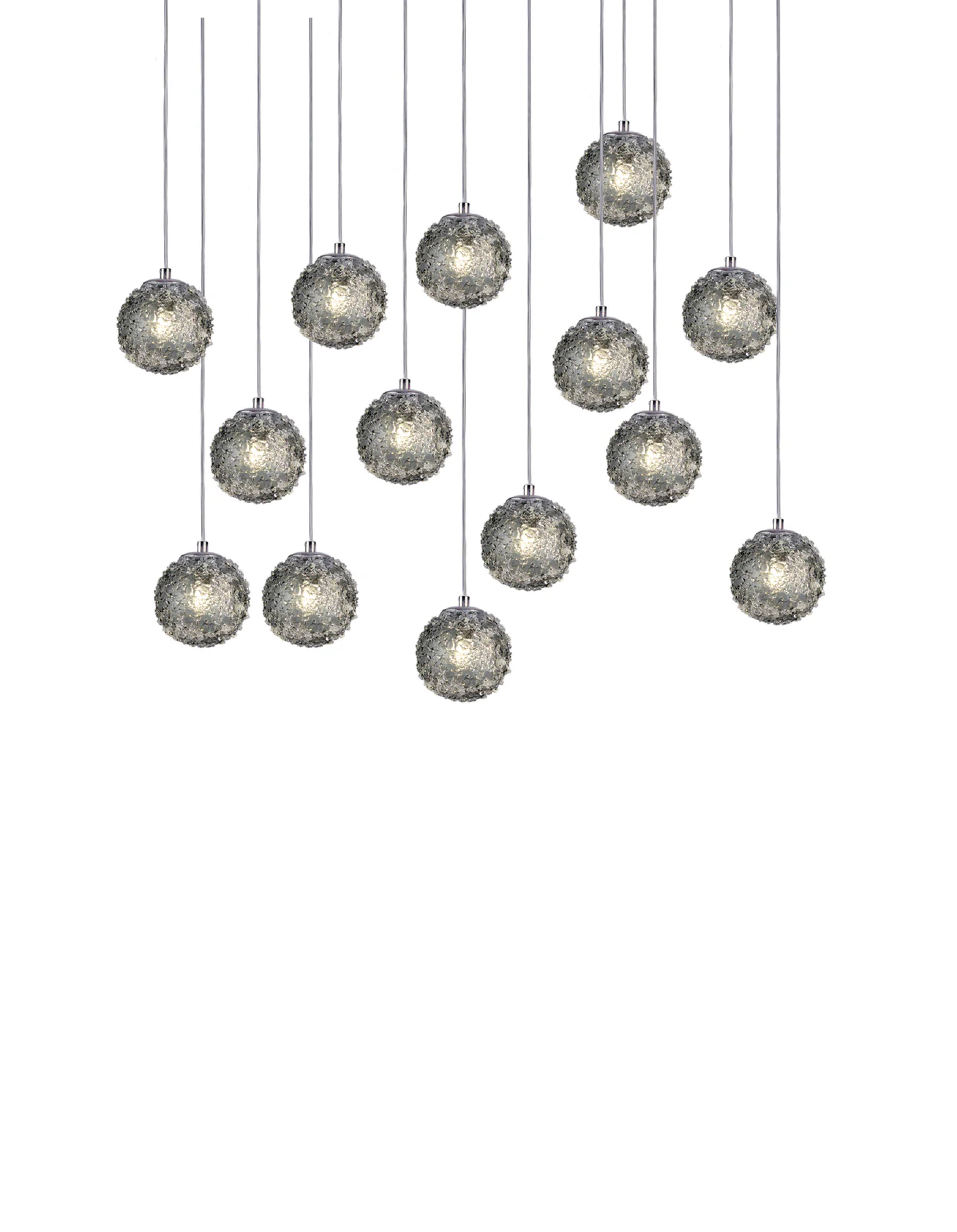 CH-D2SBSM-14L Cosmopolitan Chandelier Smoke Grey Snowball