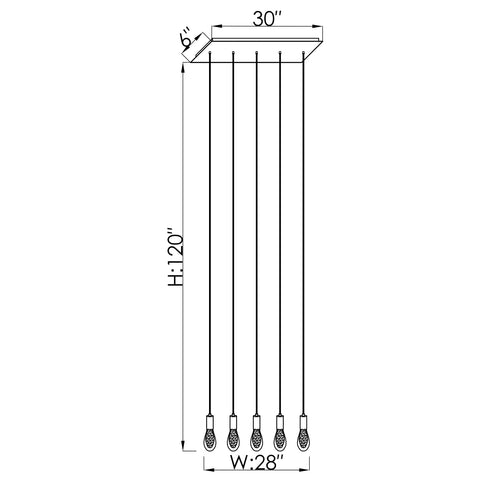 CH-C2L3-5L Cosmopolitan Chandelier Clear Raindrop