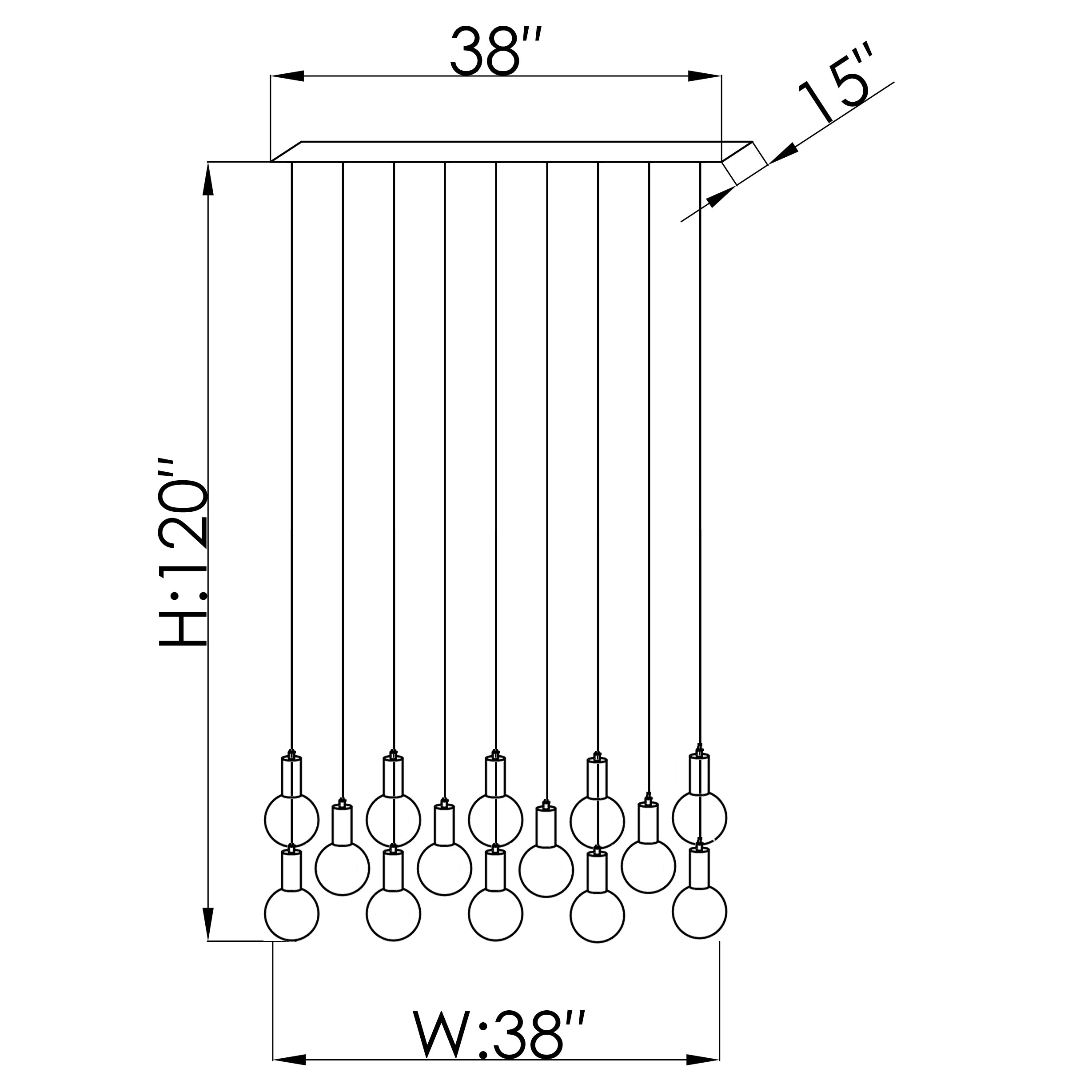 CH-D2SBC-14L Cosmopolitan Chandelier Clear Snowball