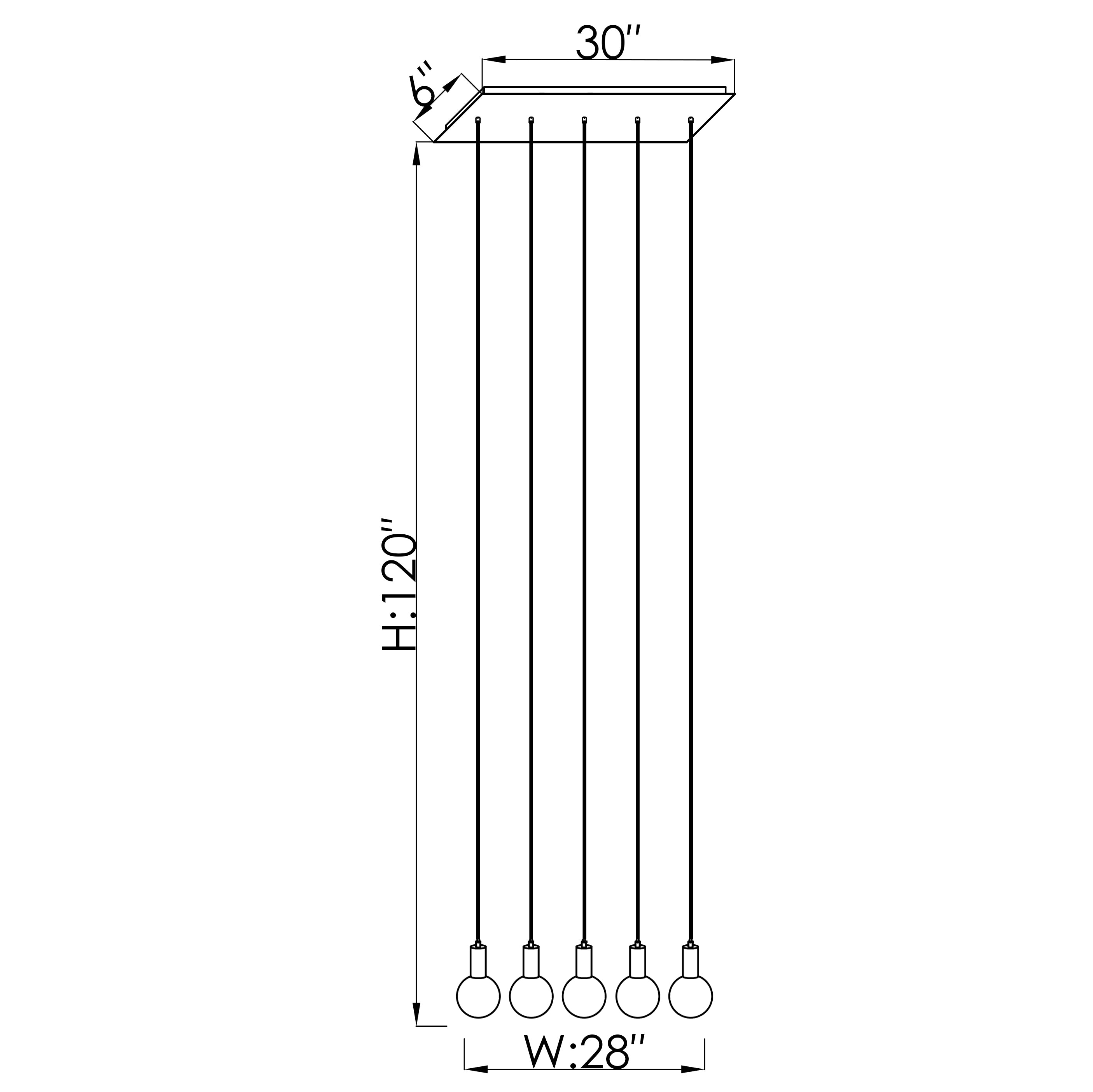 CH-C2R4-5L Cosmopolitan Chandelier Clear Crackled Round