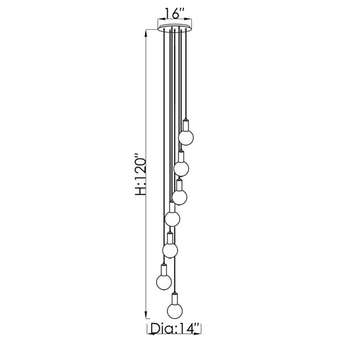 CH-C2R4-7R Cosmopolitan Chandelier Clear Crackled Round